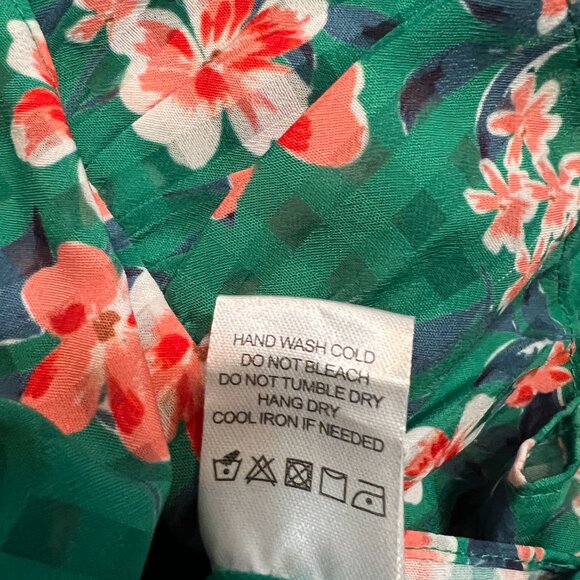 Tularosa S Green Off Shoulder Floral Tiered Ruffle Midi Dress Romantic Boho - Picture 5 of 10